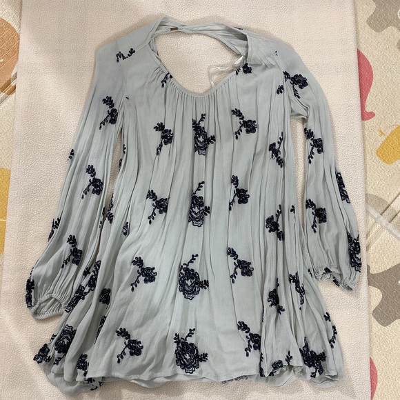 Free People Embroidered Austin Mini Dress Agave XS - Picture 4 of 12